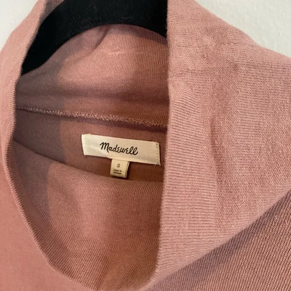 Madewell | EUC small light pink/peach button-sleeve turtleneck top - Picture 8 of 10